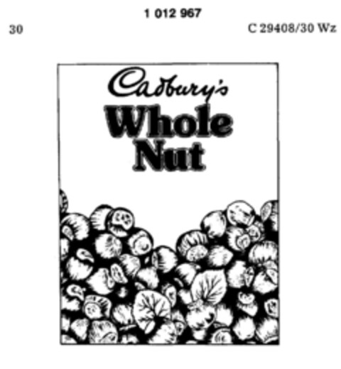 Cadbury`s Whole Nut Logo (DPMA, 06/04/1980)