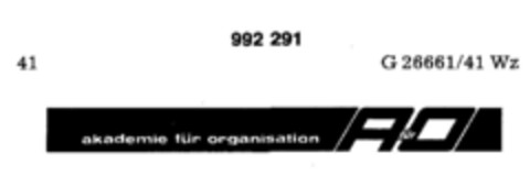 akademie für organisation  A für O Logo (DPMA, 02.04.1979)