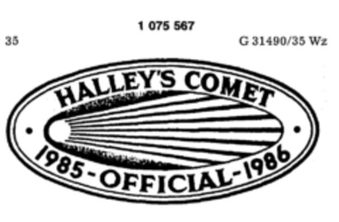 HALLEY`S COMET 1985 - OFFICIAL - 1986 Logo (DPMA, 11.07.1984)