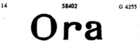 Ora Logo (DPMA, 21.10.1902)