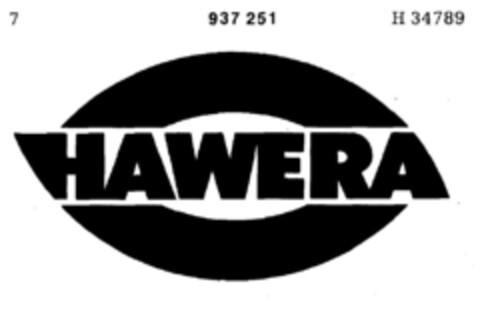 HAWERA Logo (DPMA, 15.09.1970)