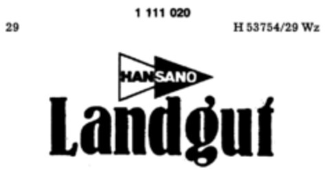 HANSANO Landgut Logo (DPMA, 02/02/1985)