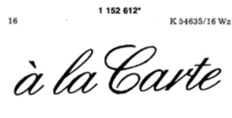 à la Carte Logo (DPMA, 03.07.1989)