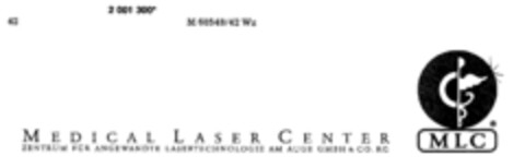 MEDICAL LASER CENTER M L C Logo (DPMA, 02.11.1990)