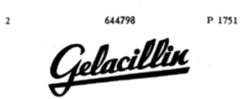 Gelacillin Logo (DPMA, 08/30/1951)