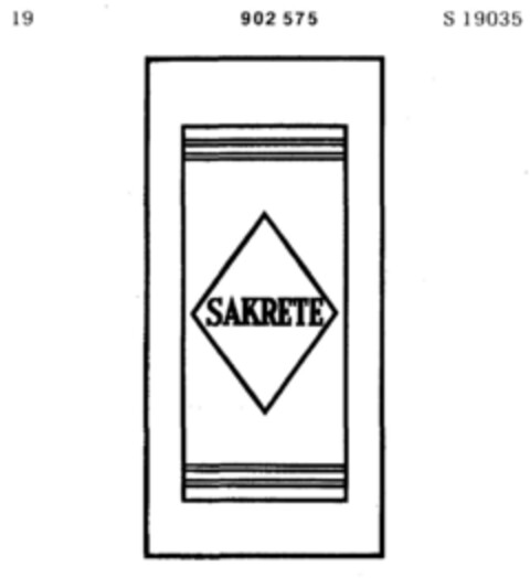 SAKRETE Logo (DPMA, 02.08.1966)