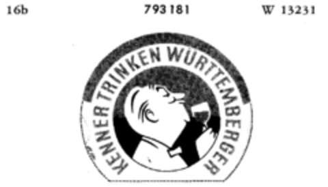 KENNER TRINKEN WÜRTTEMBERGER Logo (DPMA, 20.10.1961)