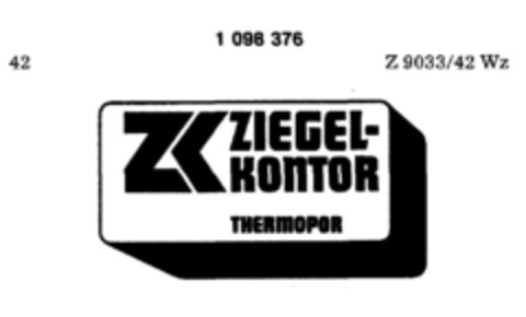 ZK ZIEGEL-KONTOR THERMOPOR Logo (DPMA, 10.12.1984)