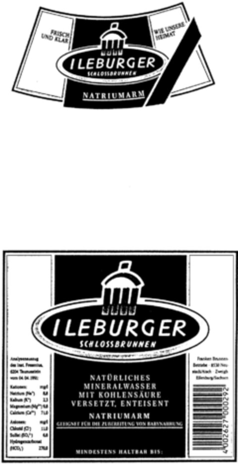 ILEBURGER SCHLOSSBRUNNEN Logo (DPMA, 15.06.1992)