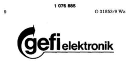 gefi elektronik Logo (DPMA, 20.11.1984)