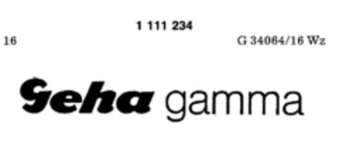 Geha gamma Logo (DPMA, 21.02.1987)