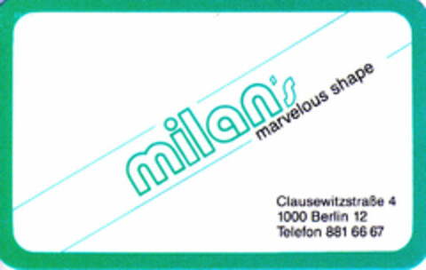 milan's marvelous shape Logo (DPMA, 17.07.1991)