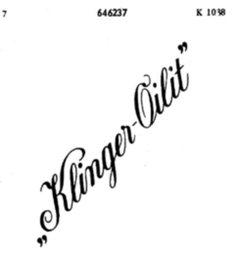 "Klinger-Oilit" Logo (DPMA, 17.05.1950)