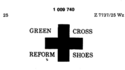 GREEN CROSS REFORM SHOES Logo (DPMA, 01.08.1979)