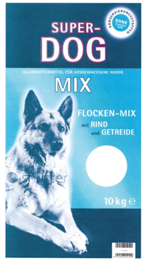 SUPER-DOG ALLEINFUTTERMITTEL FÜR AUSGEWACHSENE HUNDE Logo (DPMA, 12/08/2010)