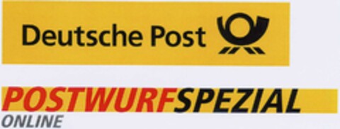 Deutsche Post POSTWURFSPEZIAL ONLINE Logo (DPMA, 17.08.2002)