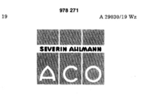 SEVERIN AHLMANN ACO Logo (DPMA, 24.02.1977)