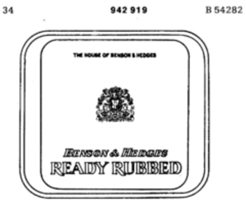 BENSON & HEDGES READY RUBBED Logo (DPMA, 04/26/1975)