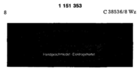 Flottweg Handgeschmiedet   Elektrogehärtet Logo (DPMA, 07.01.1989)