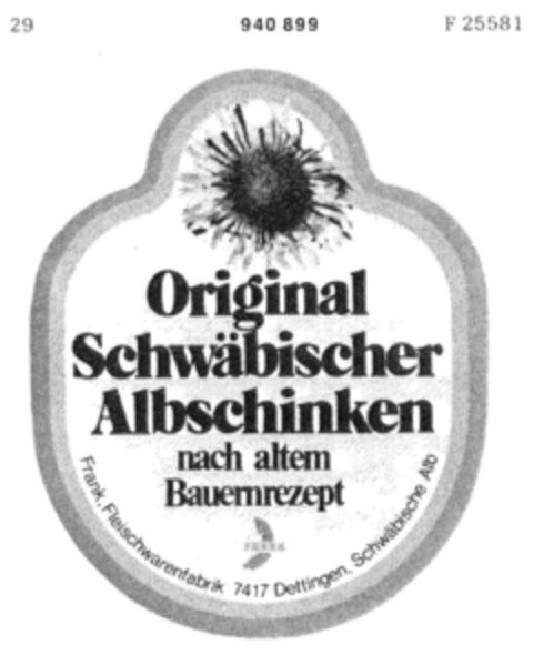 Original Schwäbischer Albschinken Logo (DPMA, 11/29/1974)