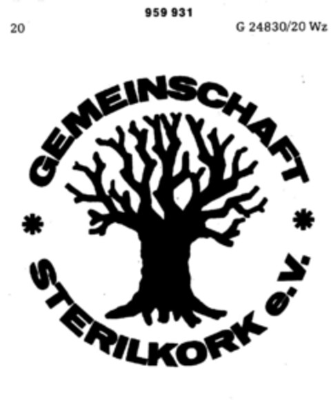 GEMEINSCHAFT STERILKORK e.V. Logo (DPMA, 09/16/1976)