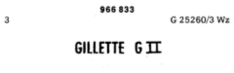 GILLETTE G II Logo (DPMA, 19.04.1977)