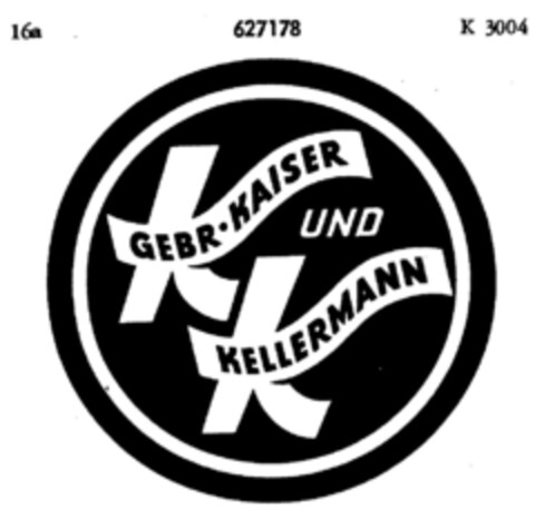 GEBR. KAISER UND KELLERMANN Logo (DPMA, 30.07.1951)
