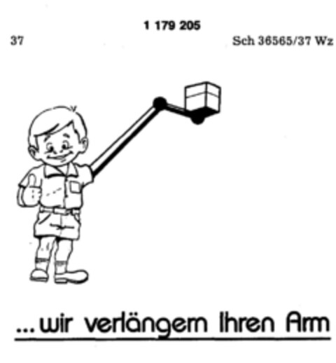 ...wir verlängern Ihren Arm Logo (DPMA, 25.08.1990)