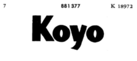 Koyo Logo (DPMA, 06.07.1961)