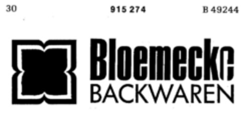 Bloemecke BACKWAREN Logo (DPMA, 10/07/1972)