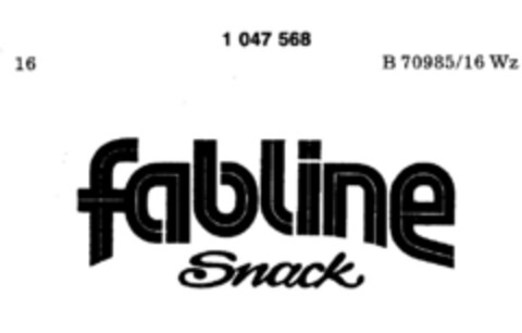 fabline snack Logo (DPMA, 30.08.1982)