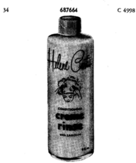 Helene Curtis CONDITIONING creme rinse with LANOLIN Logo (DPMA, 21.09.1954)