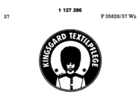 KINGSGARD TEXTILPFLEGE Logo (DPMA, 12.11.1987)