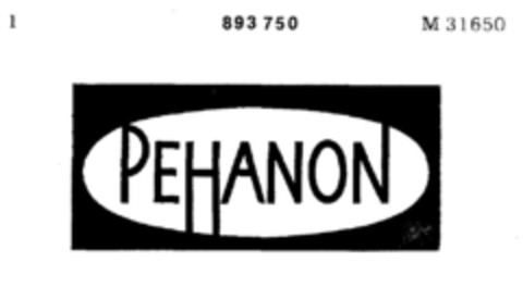 PEHANON Logo (DPMA, 08.09.1969)