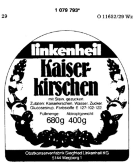 linkenheil Kaiser-kirschen Logo (DPMA, 03.05.1984)