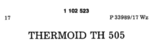 THERMOID TH 505 Logo (DPMA, 16.06.1986)