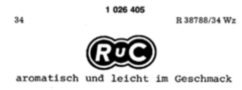 RUC aromatisch und leicht im Geschmack Logo (DPMA, 02.04.1981)