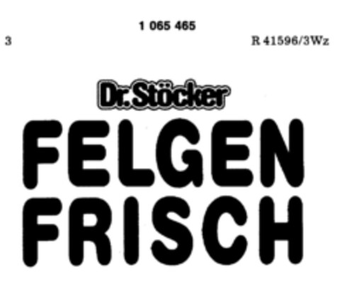 Dr.Stöcker FELGEN FRISCH Logo (DPMA, 12/19/1983)