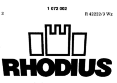 RHODIUS Logo (DPMA, 07/25/1984)