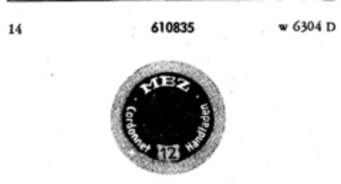 MEZ Cordonnet Obergarn Logo (DPMA, 01.10.1948)