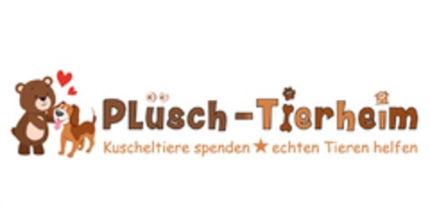 Plüsch -Tierheim Kuscheltiere spenden * echten Tieren helfen Logo (DPMA, 06.09.2018)