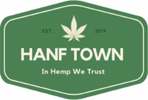 HANF TOWN In Hemp We Trust EST. 2019 Logo (DPMA, 11/30/2021)