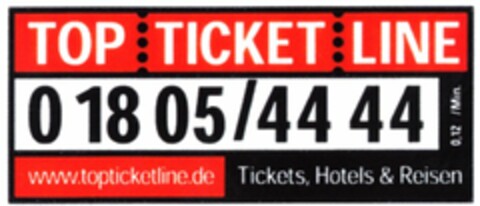 TOP TICKET LINE Tickets, Hotels & Reisen Logo (DPMA, 26.08.2003)