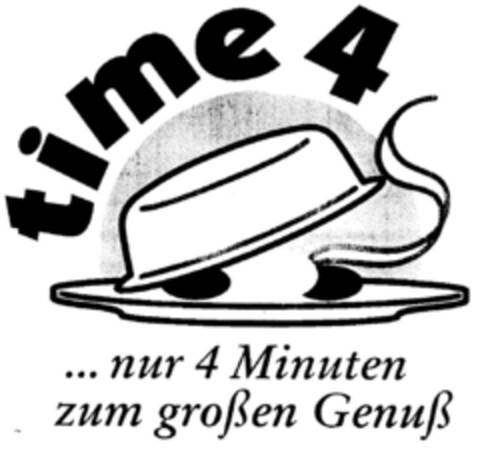 time 4 ... nur 4 Minuten zum großen Genuß Logo (DPMA, 02/16/1998)