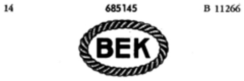 BEK Logo (DPMA, 01/18/1955)