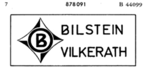 BILSTEIN VILKERATH Logo (DPMA, 03/07/1970)