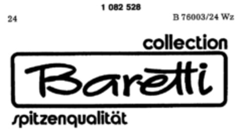 collection Baretti spitzenqualität Logo (DPMA, 22.12.1984)