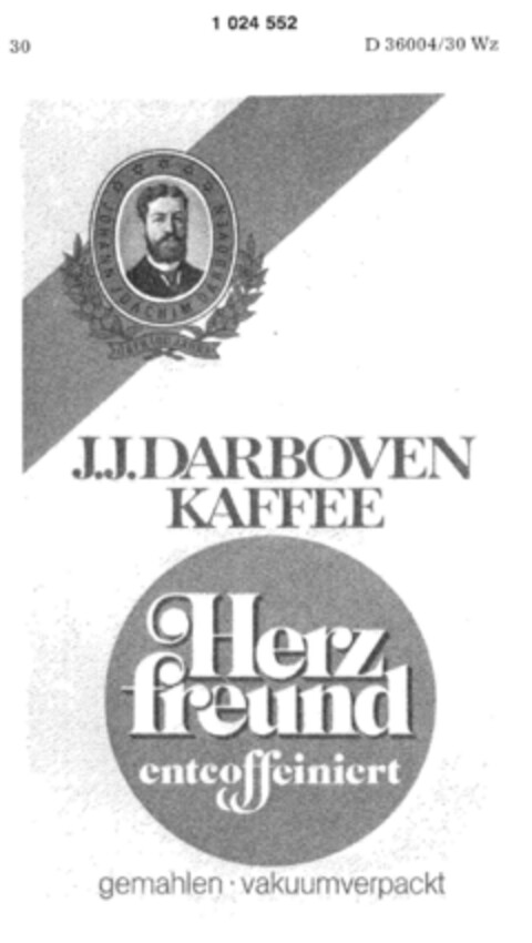 J.J.DARBOVEN KAFFEE Herzfreund Logo (DPMA, 02/25/1981)