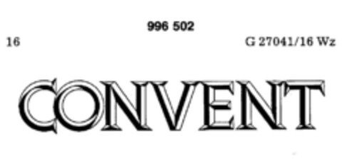 CONVENT Logo (DPMA, 04/12/1979)