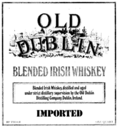 OLD DUBLIN BLENDED IRISH WHISKEY Logo (DPMA, 02.11.1974)